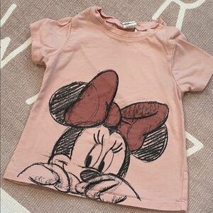 H&M Kids Minnie Mouse Pink Graphic Tee 12month